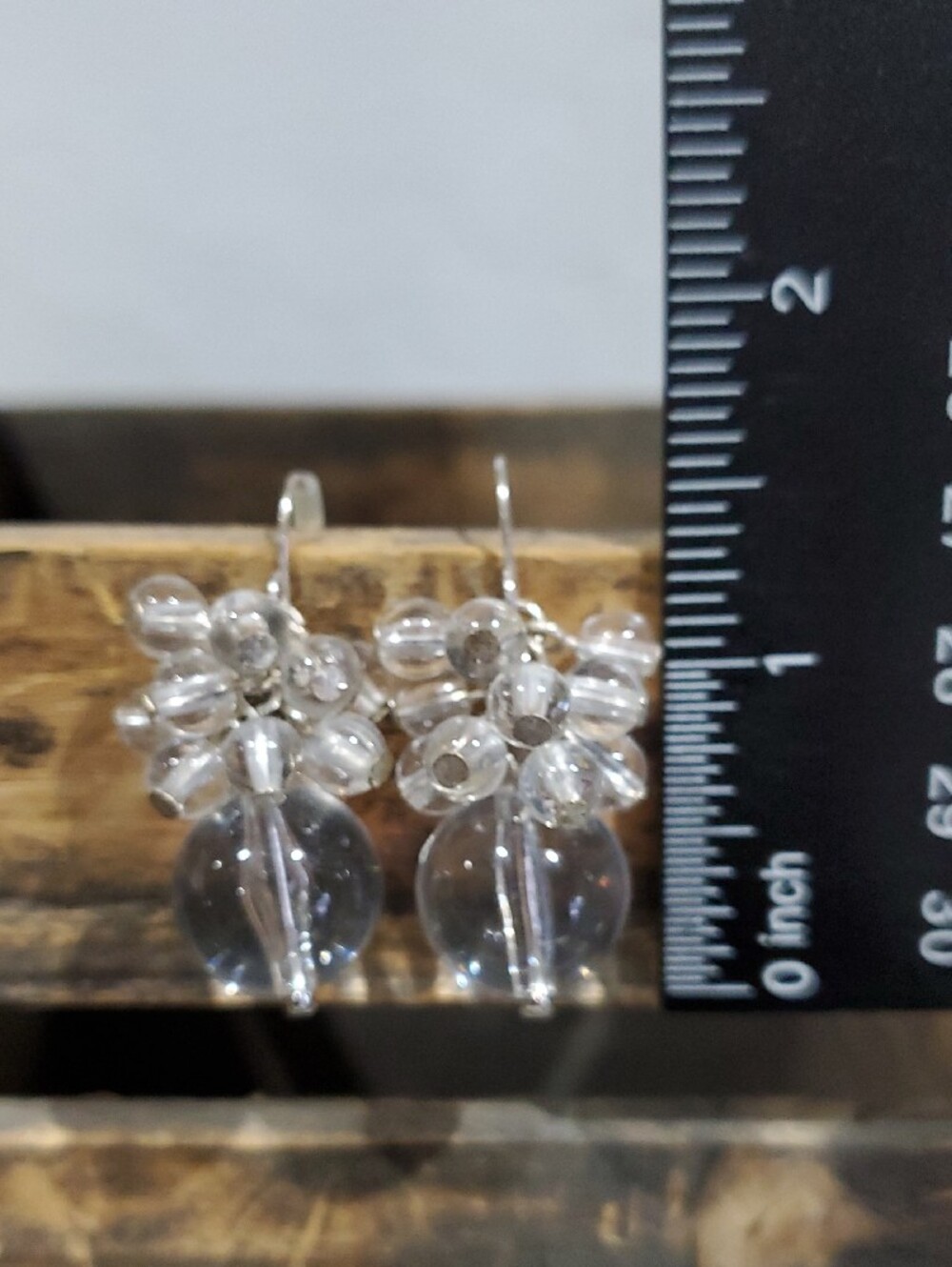 Clear Glass Cluster Drop Earrings - Women Jewelry - Picture 7 of 10